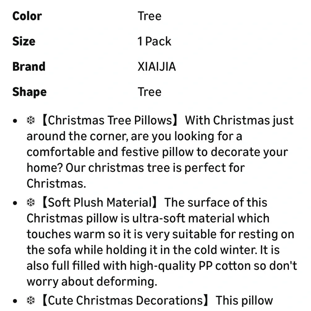 Green Christmas Tree Pillow 17.7”